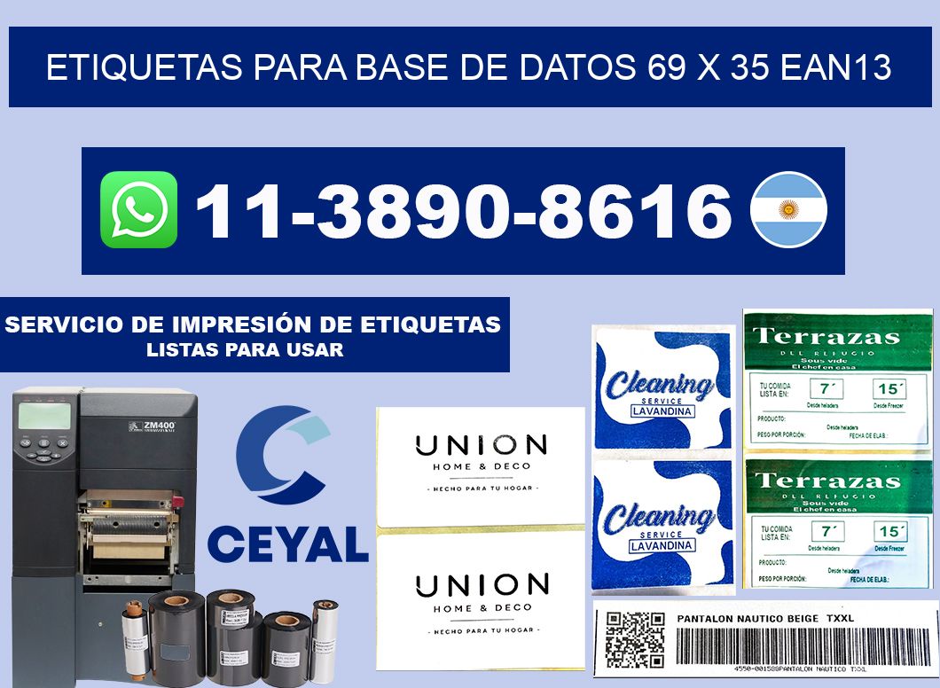 etiquetas para base de datos 69 x 35 ean13