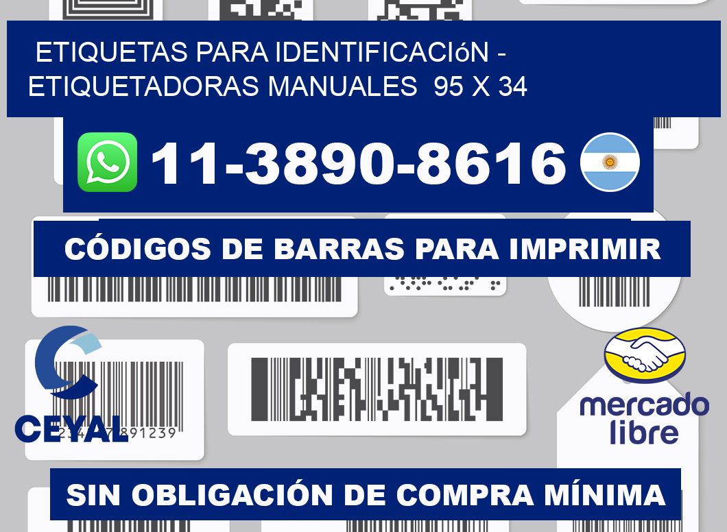 etiquetas para identificación - Etiquetadoras Manuales  95 x 34