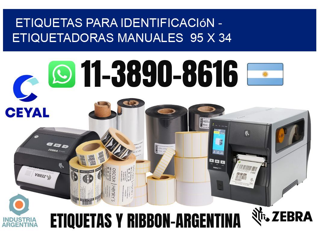 etiquetas para identificación - Etiquetadoras Manuales  95 x 34