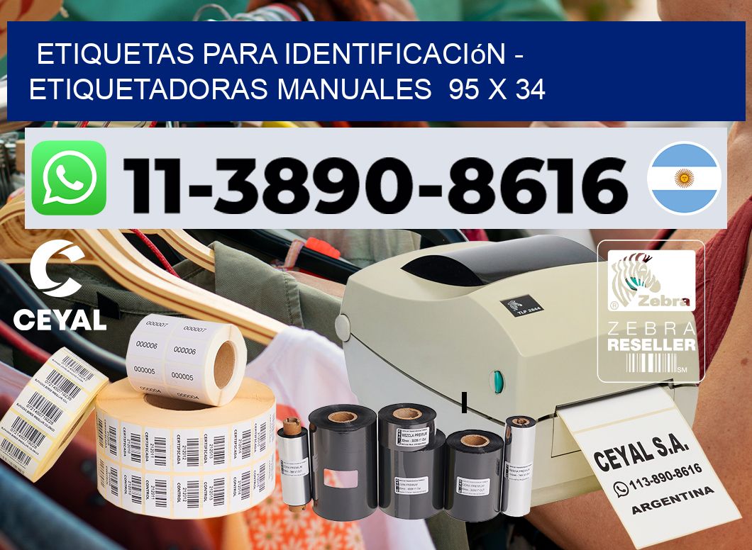 etiquetas para identificación - Etiquetadoras Manuales  95 x 34