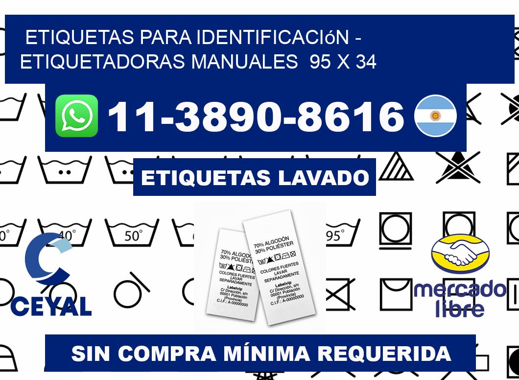 etiquetas para identificación - Etiquetadoras Manuales  95 x 34