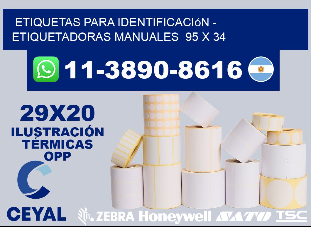 etiquetas para identificación – Etiquetadoras Manuales  95 x 34