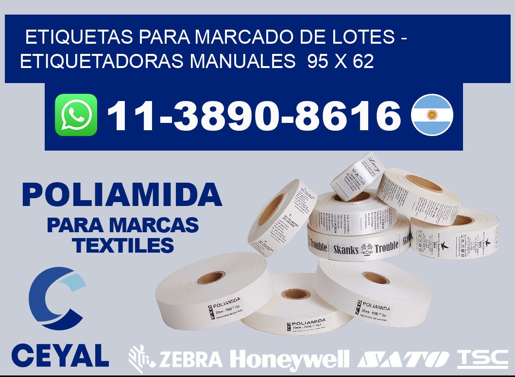 etiquetas para marcado de lotes - Etiquetadoras Manuales  95 x 62