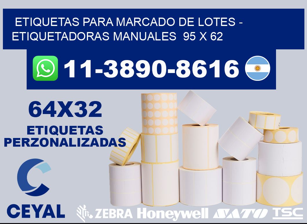 etiquetas para marcado de lotes - Etiquetadoras Manuales  95 x 62