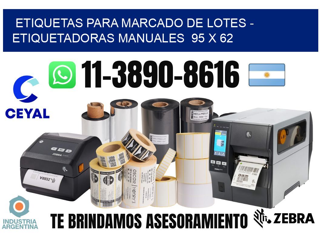 etiquetas para marcado de lotes - Etiquetadoras Manuales  95 x 62
