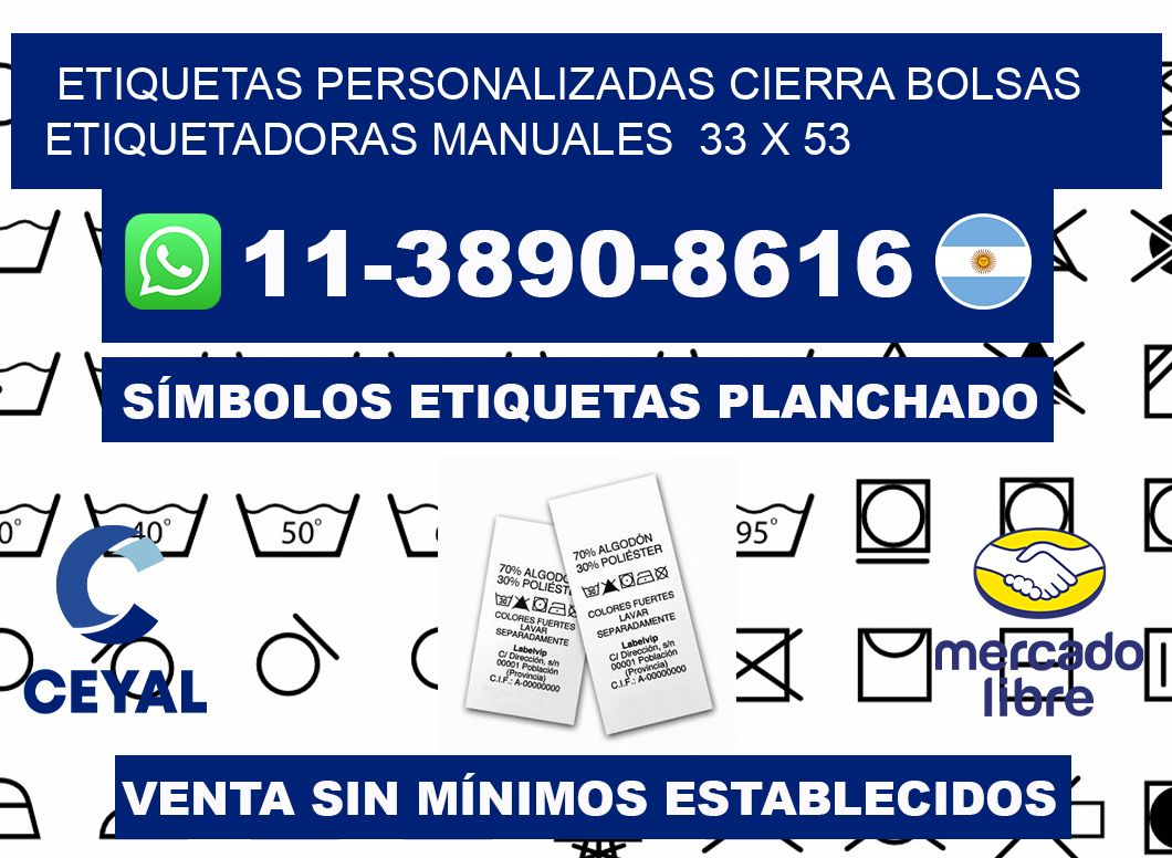 etiquetas personalizadas cierra bolsas Etiquetadoras Manuales 33 x 53