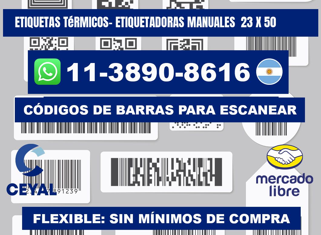etiquetas térmicos- Etiquetadoras Manuales 23 x 50
