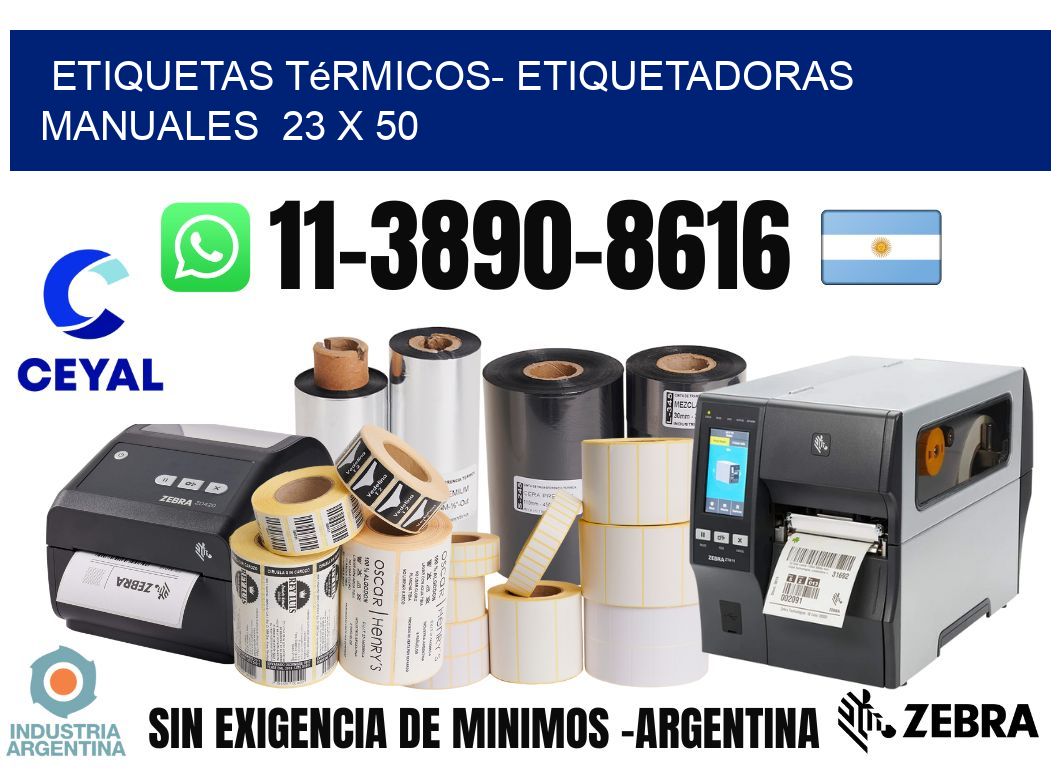 etiquetas térmicos- Etiquetadoras Manuales  23 x 50