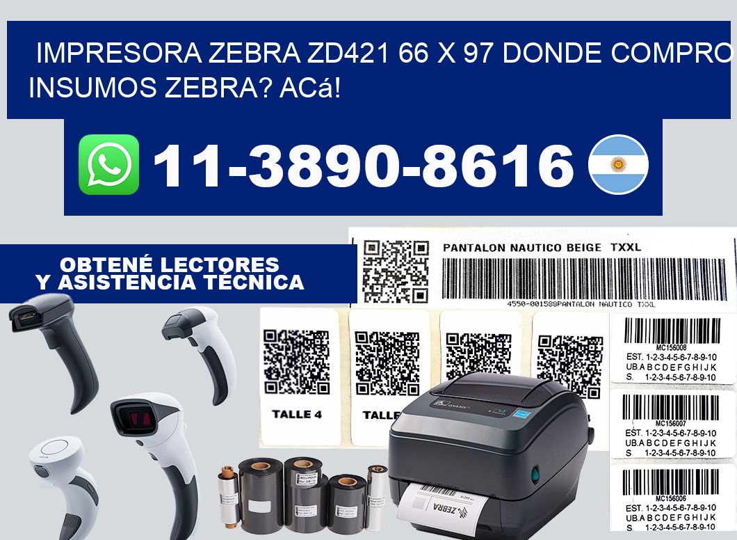 impresora zebra zd421 66 x 97 Donde compro insumos zebra? Acá!