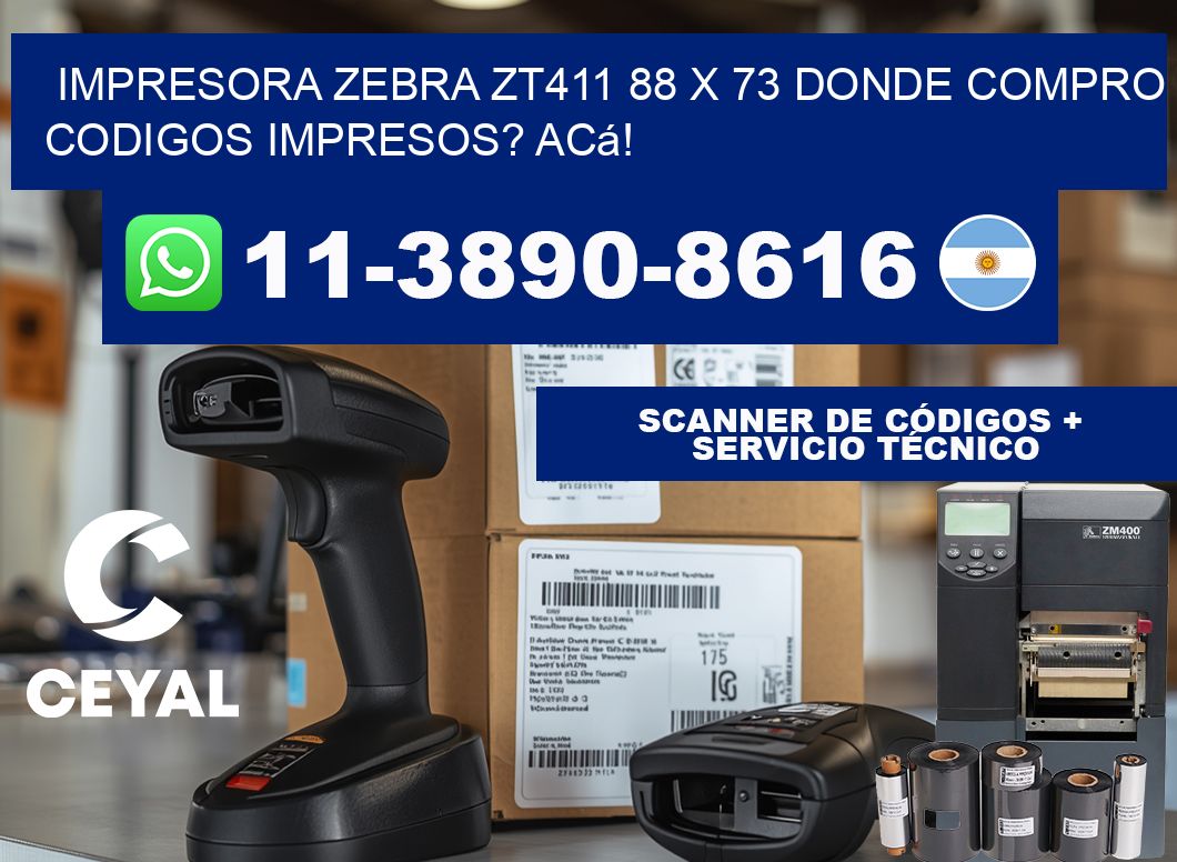 impresora zebra zt411 88 x 73 Donde compro codigos impresos? Acá!