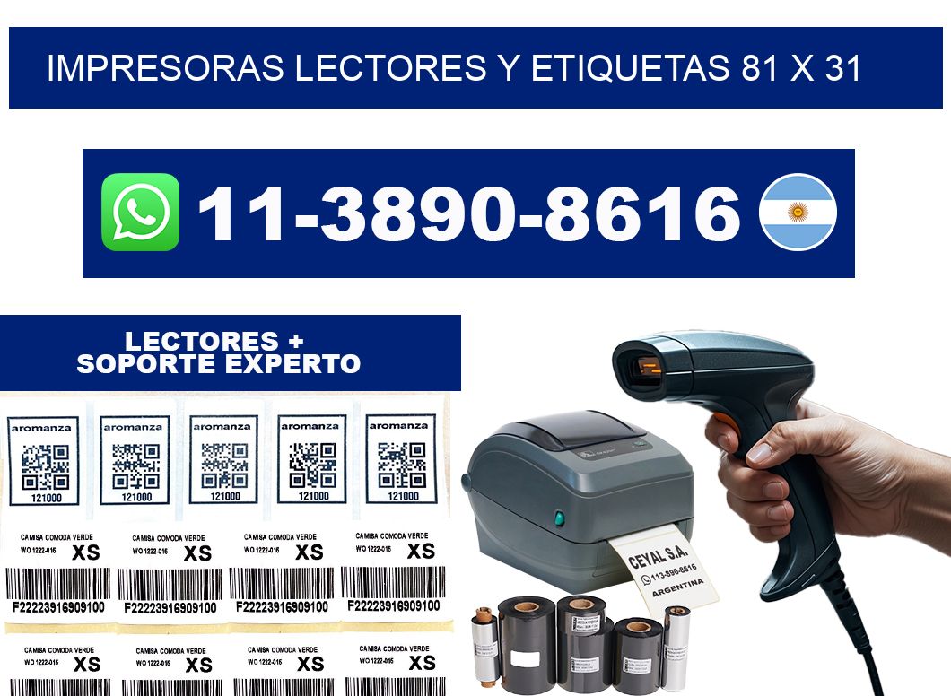 impresoras lectores y etiquetas 81 x 31