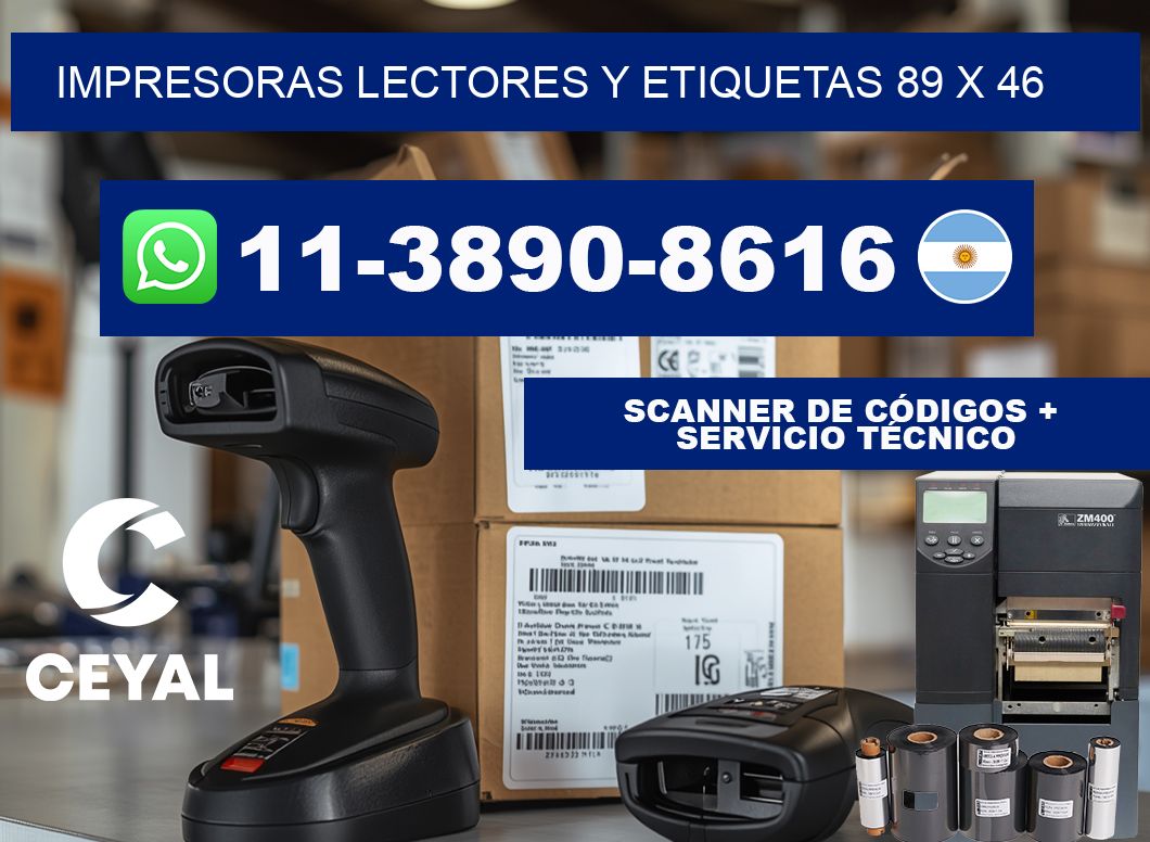 impresoras lectores y etiquetas 89 x 46
