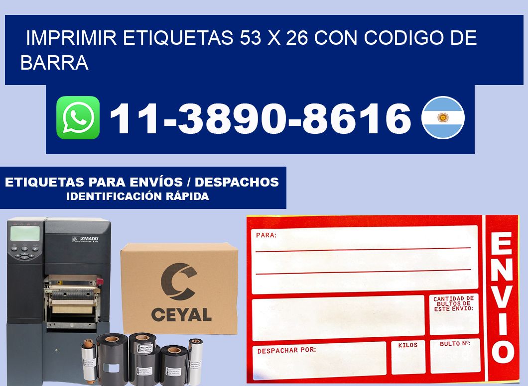 imprimir etiquetas 53 x 26 con codigo de barra
