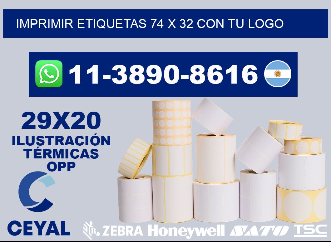 imprimir etiquetas 74 x 32 con tu logo