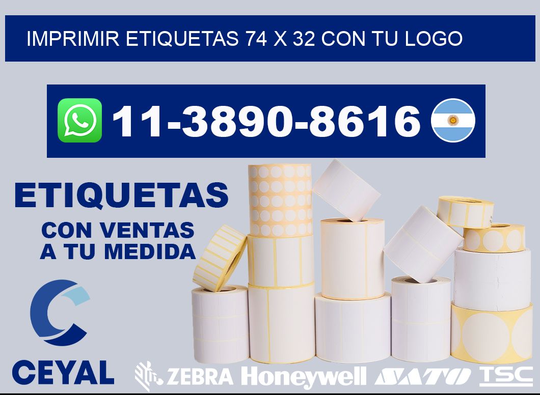 imprimir etiquetas 74 x 32 con tu logo