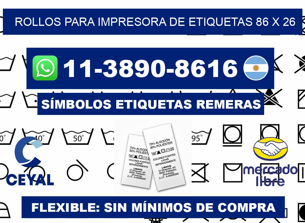 rollos para impresora de etiquetas 86 x 26