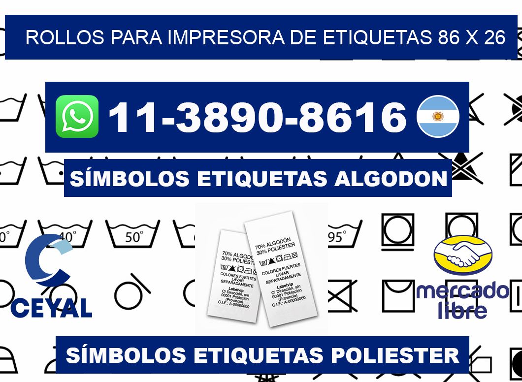 rollos para impresora de etiquetas 86 x 26