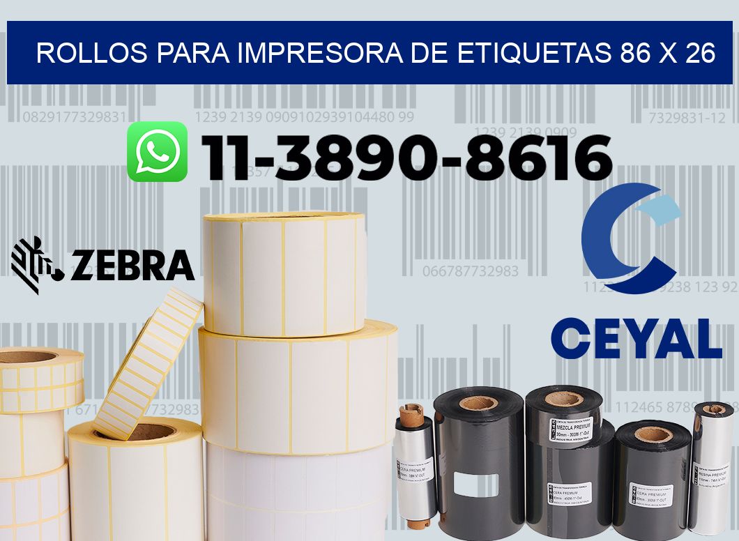 rollos para impresora de etiquetas 86 x 26