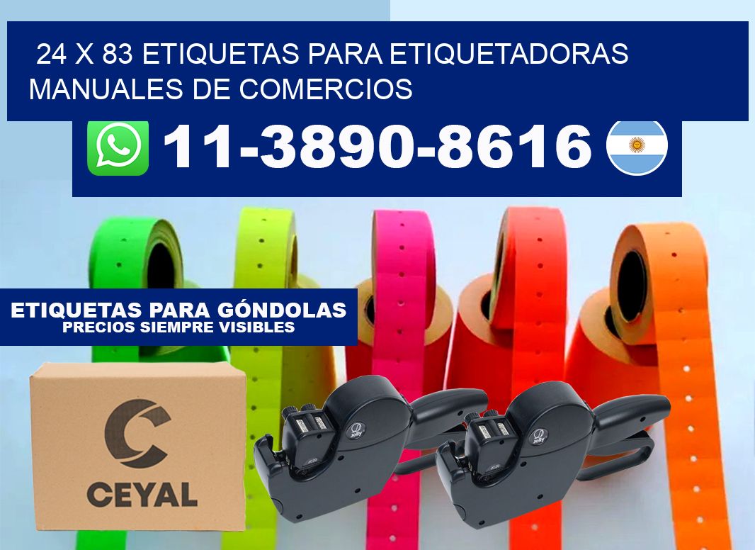 24 x 83 etiquetas para etiquetadoras manuales de comercios