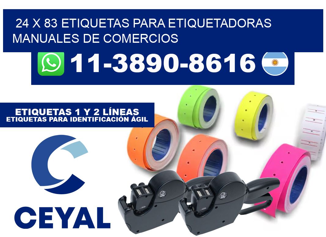 24 x 83 etiquetas para etiquetadoras manuales de comercios