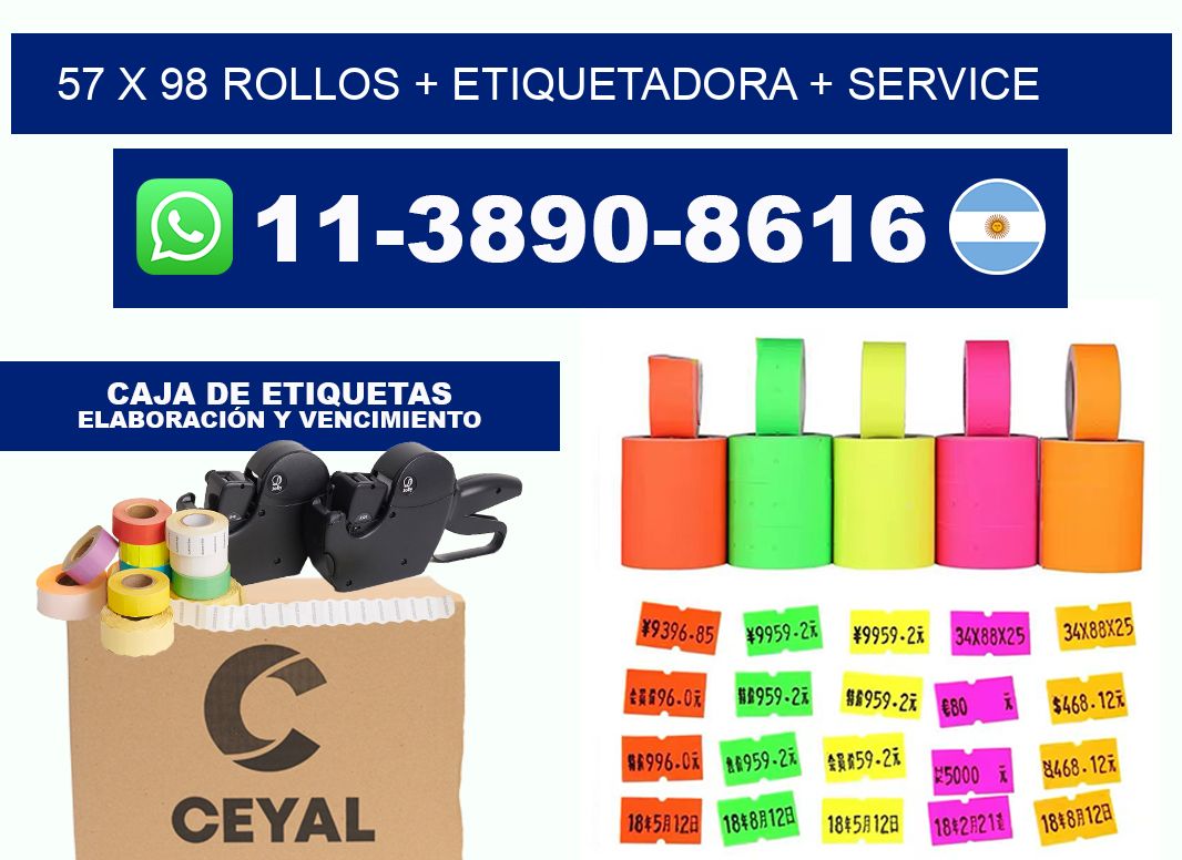 57 x 98 rollos + etiquetadora + service