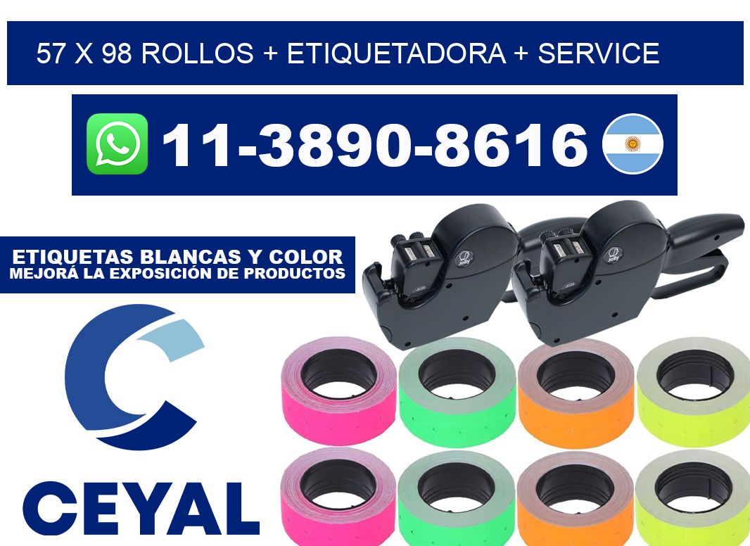 57 x 98 rollos + etiquetadora + service