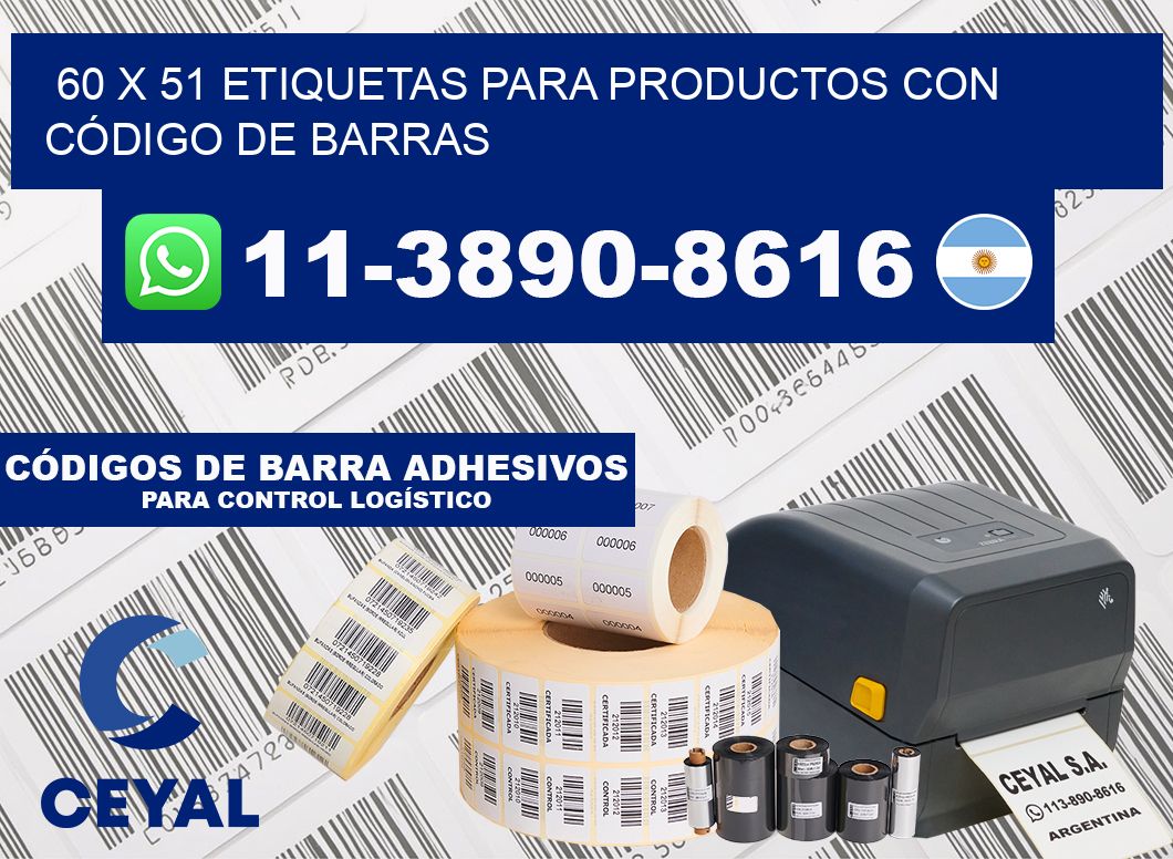 60 x 51 ETIQUETAS PARA PRODUCTOS CON CÓDIGO DE BARRAS
