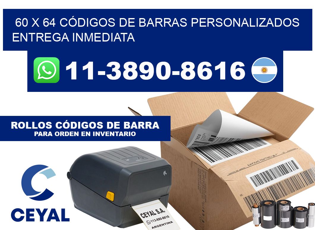 60 x 64 CÓDIGOS DE BARRAS PERSONALIZADOS ENTREGA INMEDIATA