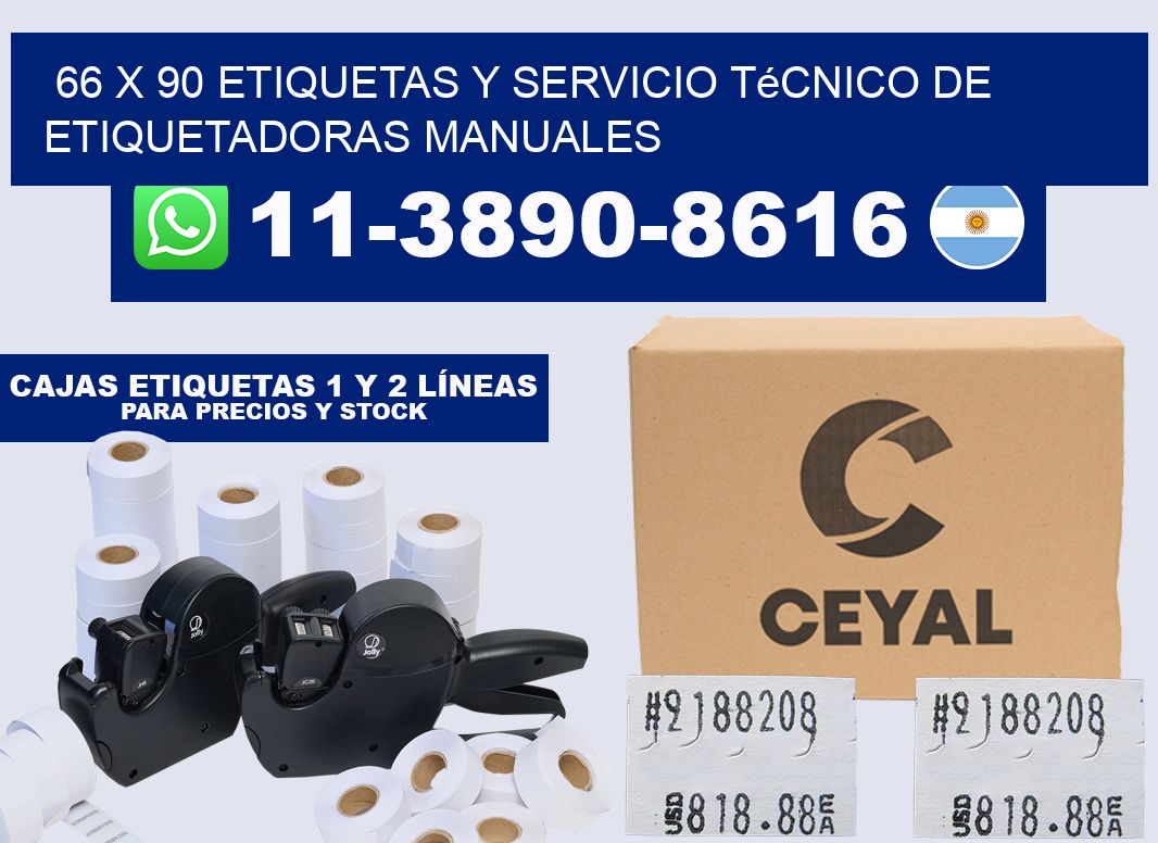 66 x 90 etiquetas y servicio técnico de etiquetadoras manuales