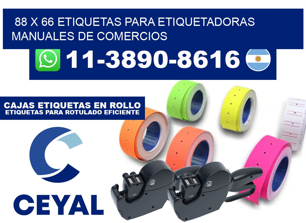 88 x 66 etiquetas para etiquetadoras manuales de comercios