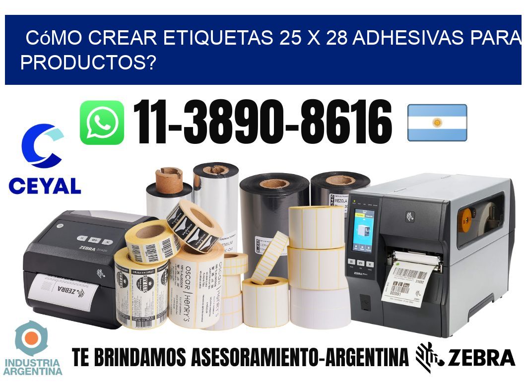 Cómo crear etiquetas 25 x 28 adhesivas para productos?