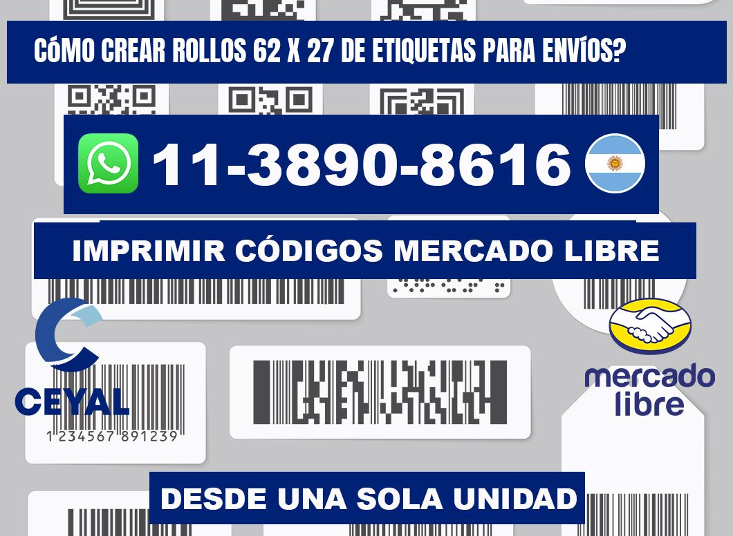 Cómo crear rollos 62 x 27 de etiquetas para envíos?