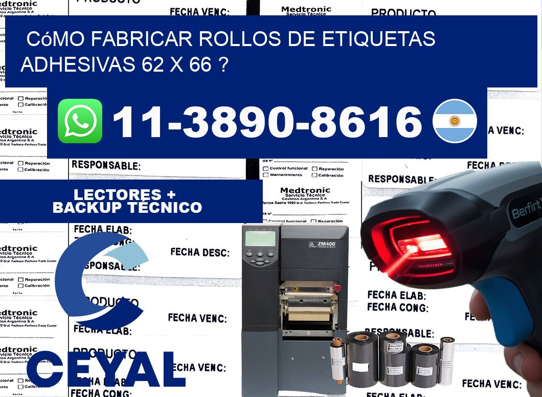 Cómo fabricar rollos de etiquetas adhesivas 62 x 66 ?