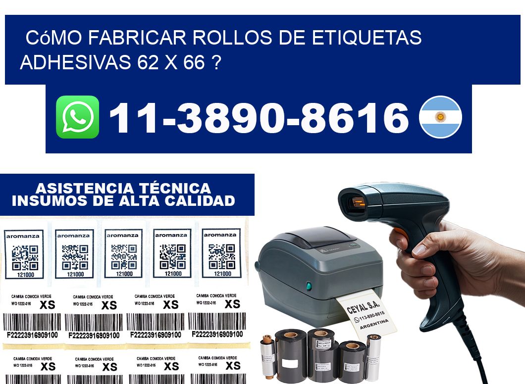 Cómo fabricar rollos de etiquetas adhesivas 62 x 66 ?
