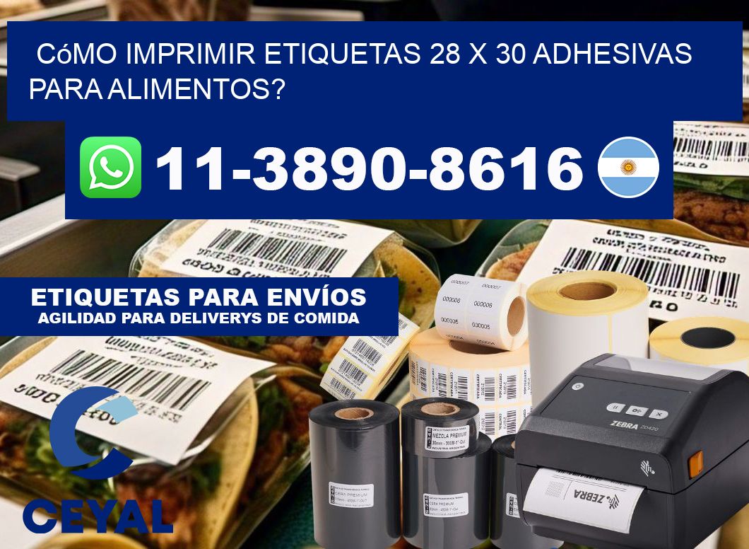 Cómo imprimir etiquetas 28 x 30 adhesivas para alimentos?