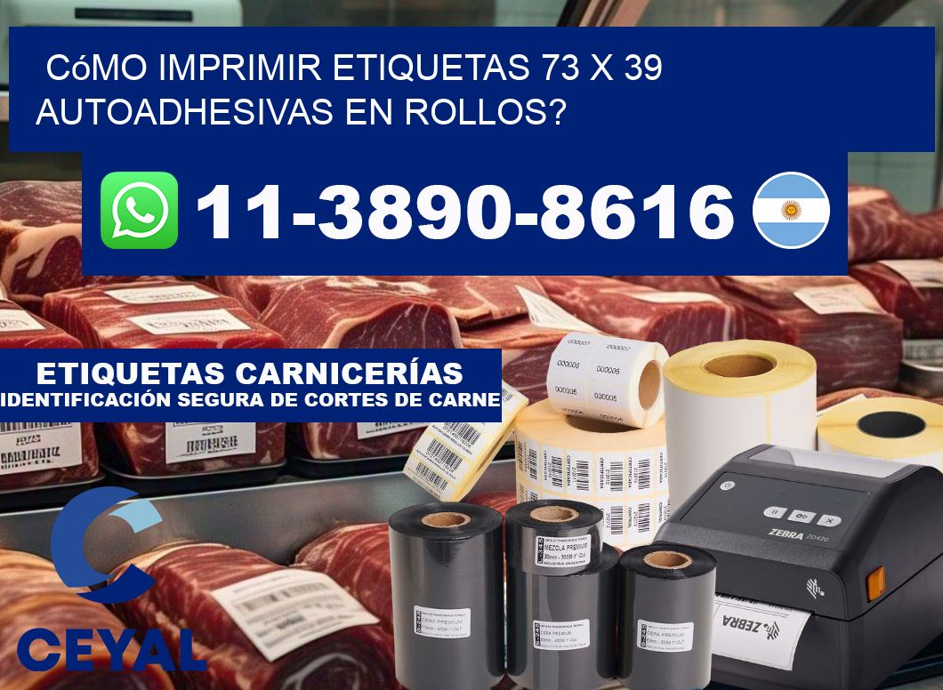 Cómo imprimir etiquetas 73 x 39 autoadhesivas en rollos?
