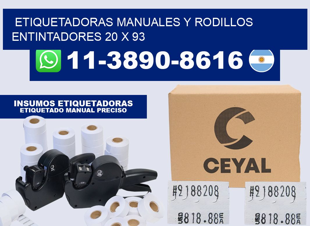 Etiquetadoras manuales y rodillos entintadores 20 x 93