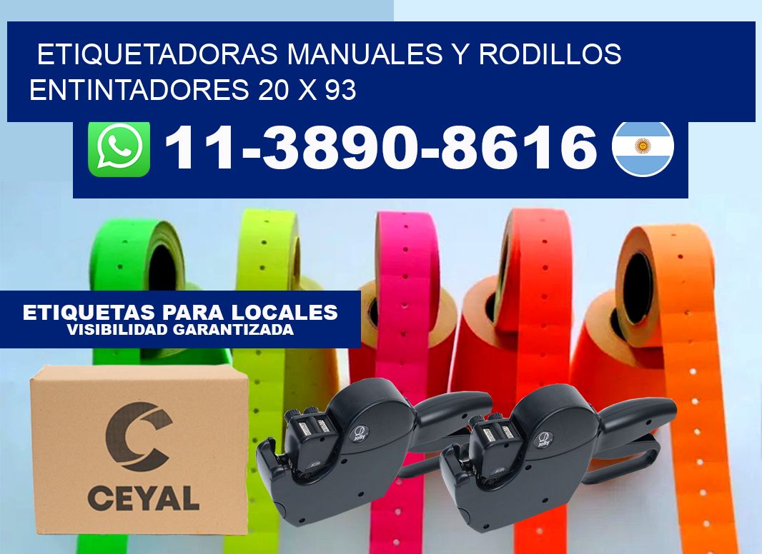 Etiquetadoras manuales y rodillos entintadores 20 x 93