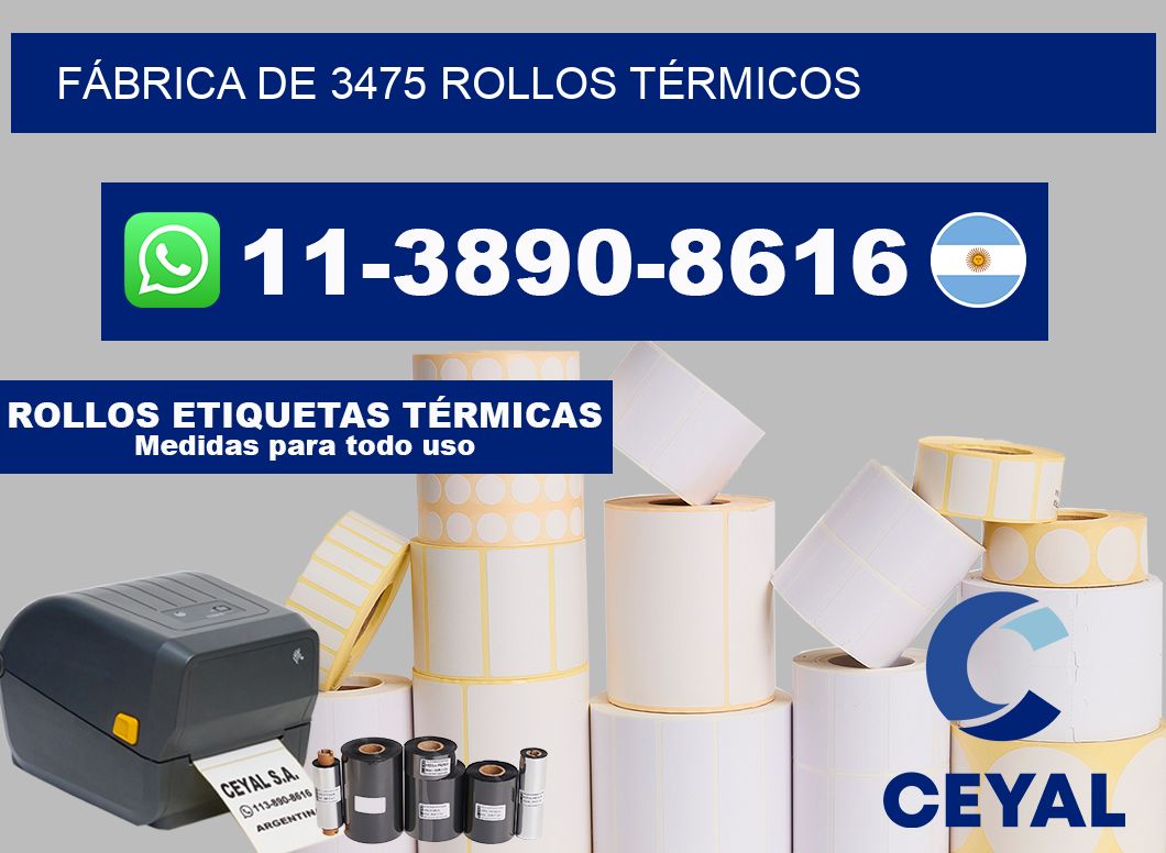 FÁBRICA DE 3475 ROLLOS TÉRMICOS