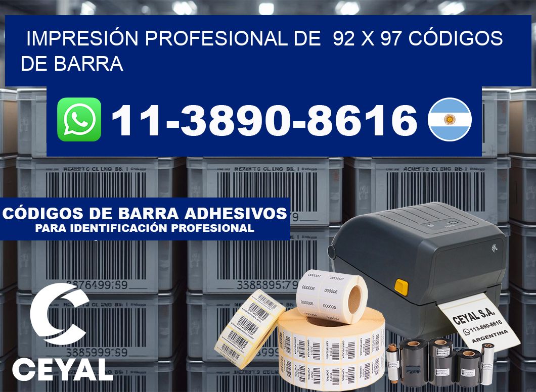 IMPRESIÓN PROFESIONAL DE  92 x 97 CÓDIGOS DE BARRA