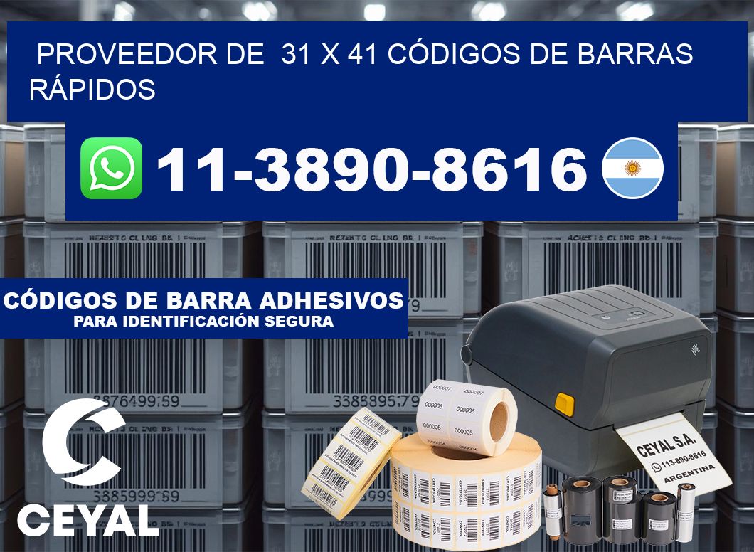PROVEEDOR DE  31 x 41 CÓDIGOS DE BARRAS RÁPIDOS