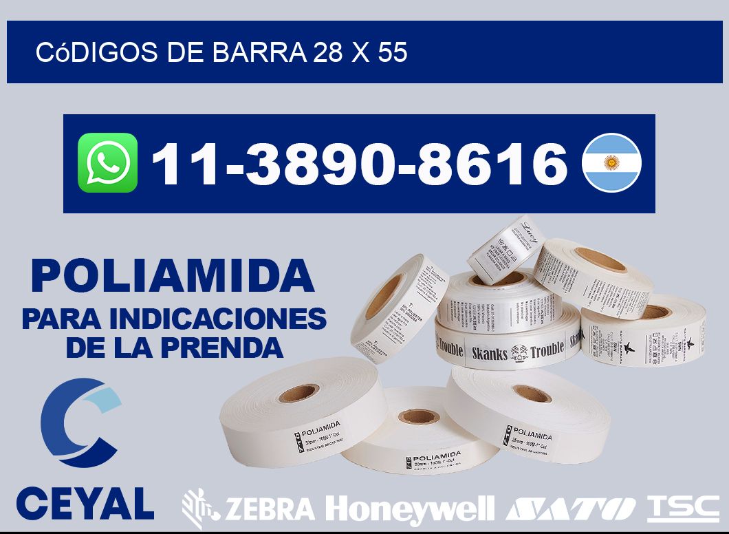 códigos de barra 28 x 55