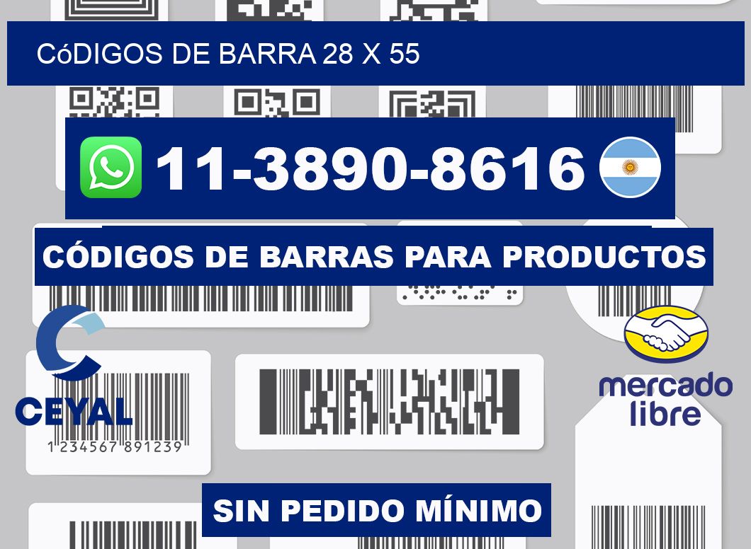 códigos de barra 28 x 55