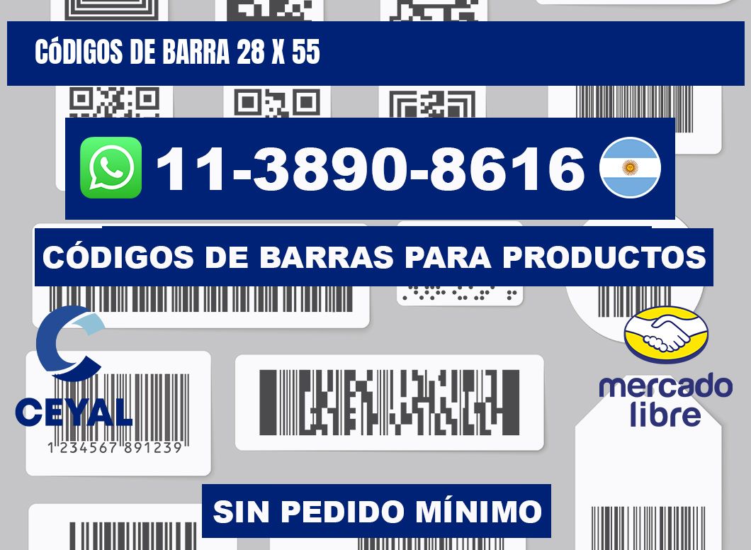 códigos de barra 28 x 55