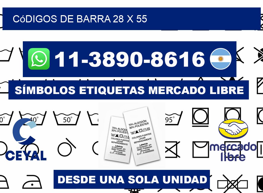 códigos de barra 28 x 55