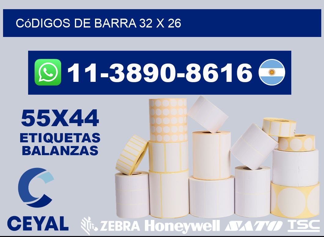 códigos de barra 32 x 26