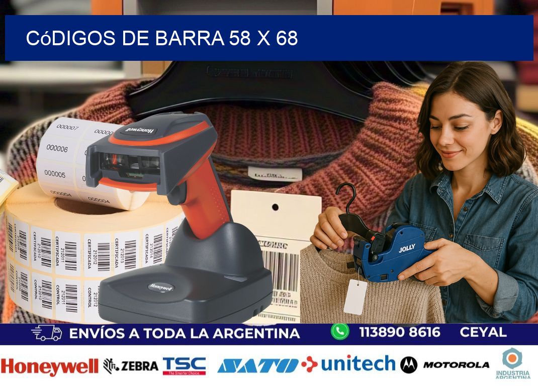 códigos de barra 58 x 68