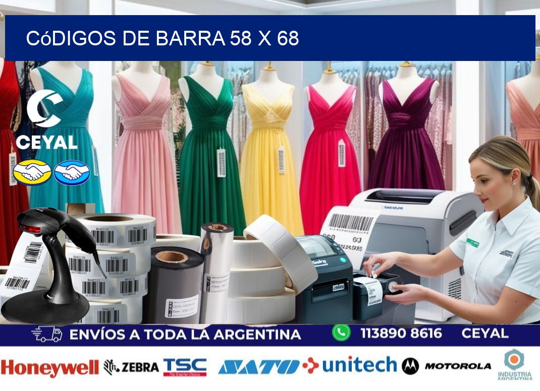 códigos de barra 58 x 68