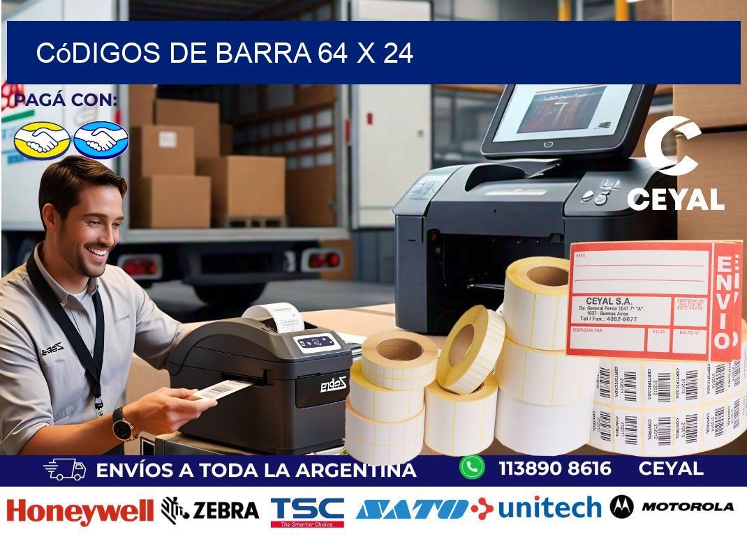 códigos de barra 64 x 24