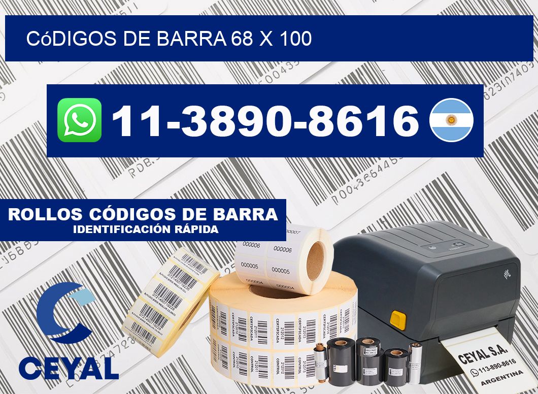 códigos de barra 68 x 100